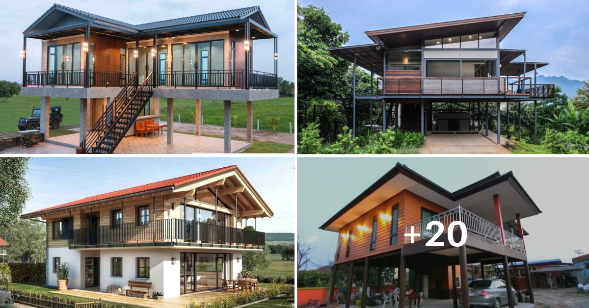 รวมไอเดียแบบบ้าน 2 ชั้น ใต้ถุนสูง โล่งเย็นสบาย